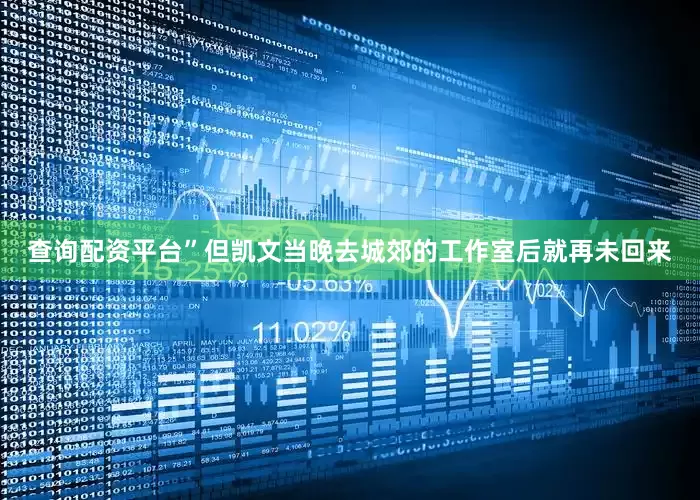 查询配资平台”但凯文当晚去城郊的工作室后就再未回来