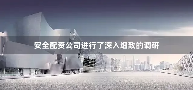 安全配资公司进行了深入细致的调研